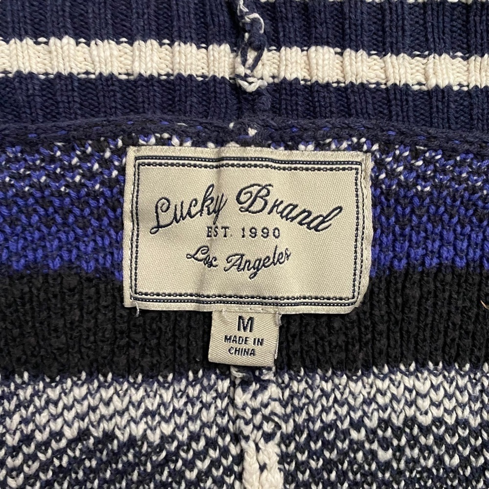 Lucky Brand Aztec Tribal Open Front Cardigan Pockets Oversized Drop Shoulders M - Picture 4 of 15